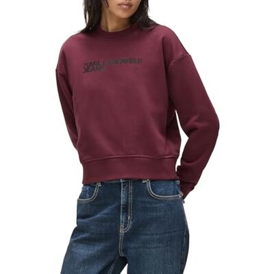 A1W20005 Karl Lagerfeld Jeans, Damskie, Essential Logo Sweat, Regular Fit, Fioletowy, XS A1W20005 Karl Lagerfeld Jeans, Damskie, Essential Logo Sweat, Regular Fit, Fioletowy, XS