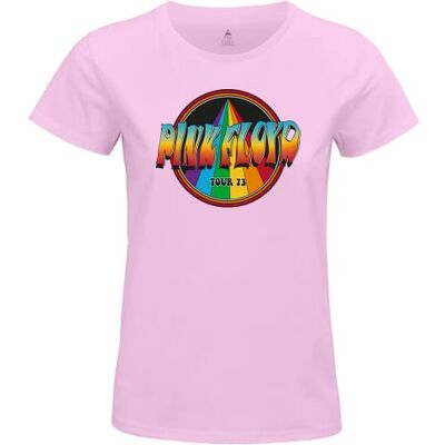 WOPIFLRTS061 bawełniany podział t-shirt damski, Różowy, L WOPIFLRTS061 bawełniany podział t-shirt damski, Różowy, L