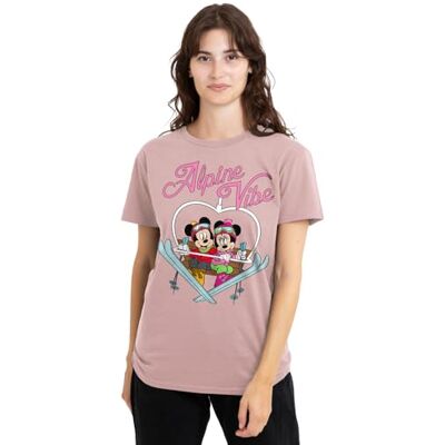 UKWT2-53-DIS002UK Mickey Mouse Alpine Vibes damska koszulka, różowa, XL, różowy, XL UKWT2-53-DIS002UK Mickey Mouse Alpine Vibes damska koszulka, różowa, XL, różowy, XL
