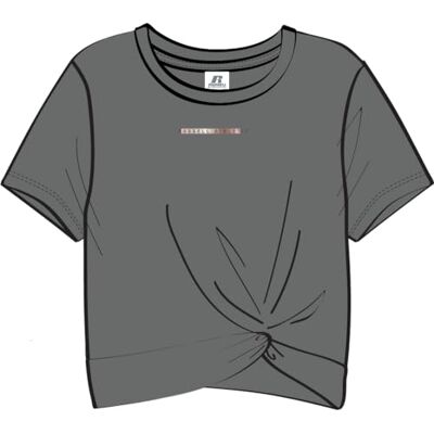 A11421-BN-039 RUSSELL ATHLETIC Damska koszulka Russell-ss Crewneck Tee with Wrap Around Details T-Shirt, Brushed Nickel, XS A11421-BN-039 RUSSELL ATHLETIC Damska koszulka Russell-ss Crewneck Tee with Wrap Around Details T-Shirt, Brushed Nickel, XS