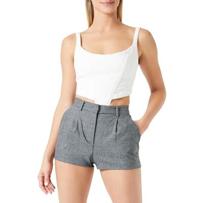 102195_A07P Pinko Sampey Szorty flanelowe z wzorem casualowe szorty damskie, Iz9_szary/czarny, 38 102195_A07P Pinko Sampey Szorty flanelowe z wzorem casualowe szorty damskie, Iz9_szary/czarny, 38