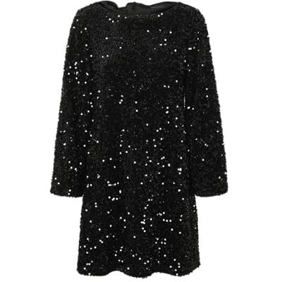 10317153 VERO MODA VMETTA LS Boatneck Short Dress JRS PRM, czarny, S 10317153 VERO MODA VMETTA LS Boatneck Short Dress JRS PRM, czarny, S