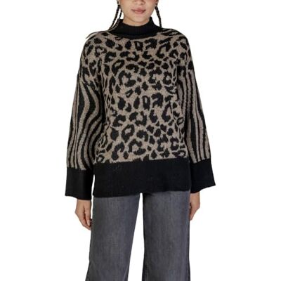 10309597 VERO MODA VMMARS LS sweter z wysokim dekoltem BF, Czarny/wzór: W. Silver Mink Melange, M 10309597 VERO MODA VMMARS LS sweter z wysokim dekoltem BF, Czarny/wzór: W. Silver Mink Melange, M