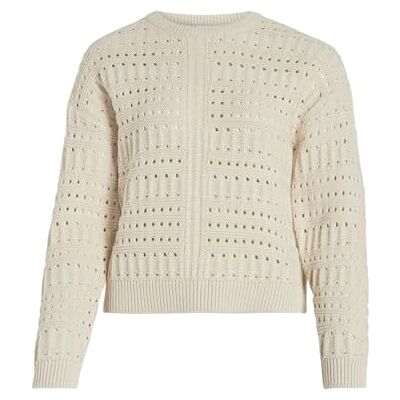 14092276 Vila Damski sweter z dzianiny Vilisette L/S O-Neck Knit Top, brzoza, L 14092276 Vila Damski sweter z dzianiny Vilisette L/S O-Neck Knit Top, brzoza, L