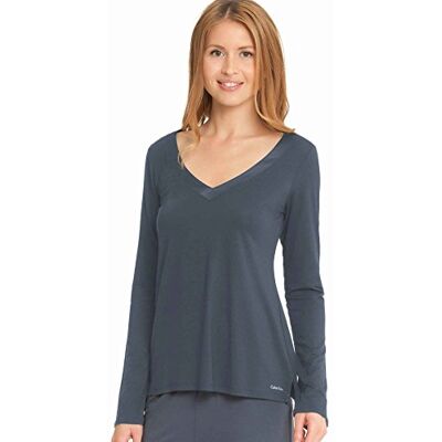 0000S2738E-DM5 Calvin Klein Bielizna damska Modal W Satin-LS PJ TOP Piżama, Fioletowy (Darkest Plum Dm5), 34 0000S2738E-DM5 Calvin Klein Bielizna damska Modal W Satin-LS PJ TOP Piżama, Fioletowy (Darkest Plum Dm5), 34