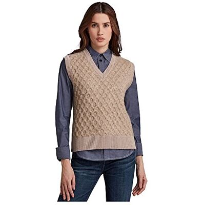 D20611-C928-1214 G-STAR RAW Damski sweter Cable Spencer Loose, beżowy/khaki (Dk Brick C928-1214), S D20611-C928-1214 G-STAR RAW Damski sweter Cable Spencer Loose, beżowy/khaki (Dk Brick C928-1214), S