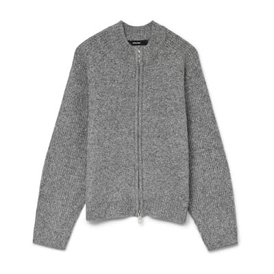 10331259-4799748 VERO MODA Vmbang Ls High Neck Zip Cardigan Boo, Medium Grey Melange, M 10331259-4799748 VERO MODA Vmbang Ls High Neck Zip Cardigan Boo, Medium Grey Melange, M