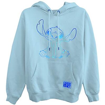 Ladies Lilo and Stitch Sweatshirt Ladies Classic Lilo and Stitch Hoodie with Foil (Light Blue Foil, XX-Large) Ladies Lilo and Stitch Sweatshirt Ladies Classic Lilo and Stitch Hoodie with Foil (Light Blue Foil, XX-Large)