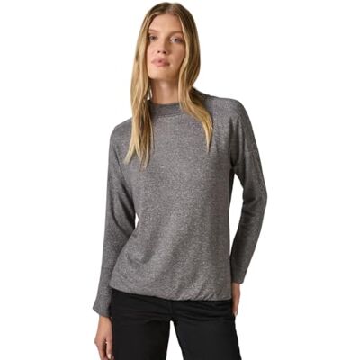 B322259 CECIL Koszulka z długim rękawem z brokatem, Platinum Grey Mel., XXL B322259 CECIL Koszulka z długim rękawem z brokatem, Platinum Grey Mel., XXL
