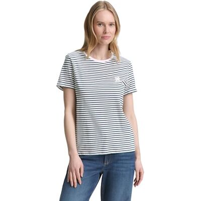 1046440 TOM TAILOR Damska koszulka z wzorem w paski, 38150 Green White Irregular Stripe, 3XL 1046440 TOM TAILOR Damska koszulka z wzorem w paski, 38150 Green White Irregular Stripe, 3XL