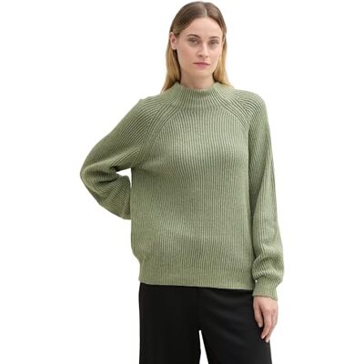 1042957 TOM TAILOR Sweter damski, 36881 Pale Bark Green Rib Structure, XXL 1042957 TOM TAILOR Sweter damski, 36881 Pale Bark Green Rib Structure, XXL