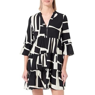 10297359 VERO MODA Vmeasy Joy 3/4 Short Dress WVN Ga, czarny, M 10297359 VERO MODA Vmeasy Joy 3/4 Short Dress WVN Ga, czarny, M