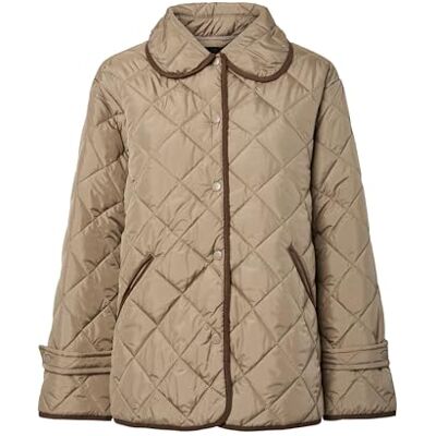 17159060-4911774 PIECES Pcemily Short Quilted Jacket Noos Bc, Greige, XL 17159060-4911774 PIECES Pcemily Short Quilted Jacket Noos Bc, Greige, XL