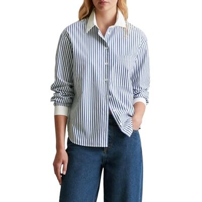 5000006774 Marc O'Polo Denim damska koszula z bawełny organicznej w paski, 4932, L 5000006774 Marc O'Polo Denim damska koszula z bawełny organicznej w paski, 4932, L