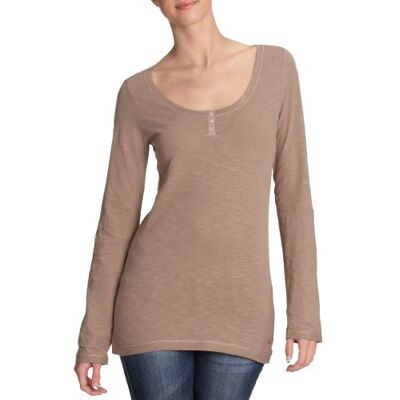 LILLIAN HENLEY LS_1M80240674 Tommy Hilfiger Damska koszulka/koszulka z długim rękawem, , beżowy (260_modern taupe), 38 LILLIAN HENLEY LS_1M80240674 Tommy Hilfiger Damska koszulka/koszulka z długim rękawem, , beżowy (260_modern taupe), 38