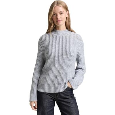 1049081 TOM TAILOR Denim Sweter damski, 10658 Cement Grey Mélange, L 1049081 TOM TAILOR Denim Sweter damski, 10658 Cement Grey Mélange, L