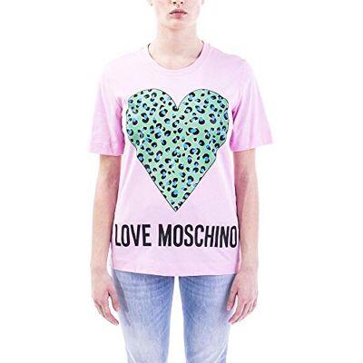 W 4 F15 2D M 3876 Love Moschino Koszulka damska_zwierzęcy nadruk serce, Różowy (różowy L94), 64 W 4 F15 2D M 3876 Love Moschino Koszulka damska_zwierzęcy nadruk serce, Różowy (różowy L94), 64