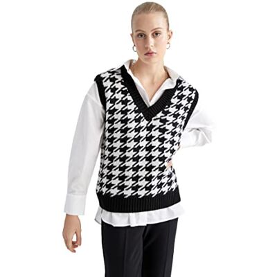 S8068AZ DeFacto Kamizelki damskie sweter damski (Ecru,XS), écru, XS S8068AZ DeFacto Kamizelki damskie sweter damski (Ecru,XS), écru, XS
