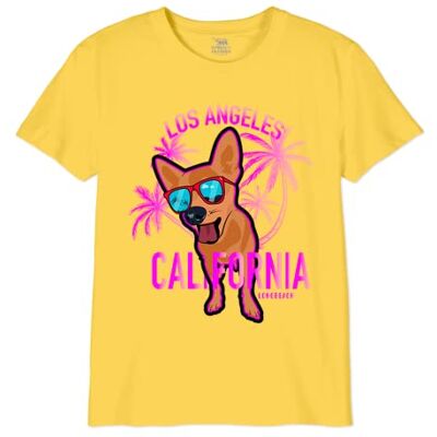 GIREPCZTS051 Republic Of California "Los Angeles Chihuahua" Koszulka dziewczęca, żółta, rozmiar 08 lat, Żółty, 8 lat GIREPCZTS051 Republic Of California "Los Angeles Chihuahua" Koszulka dziewczęca, żółta, rozmiar 08 lat, Żółty, 8 lat