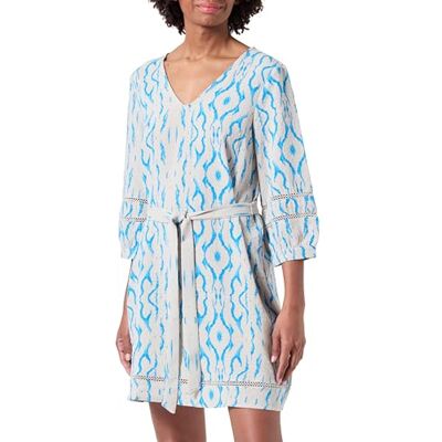 10307412 VERO MODA VMKARIN Jill 3/4 Short Dress WVN GA, Silver Lining/Aop: jill, M 10307412 VERO MODA VMKARIN Jill 3/4 Short Dress WVN GA, Silver Lining/Aop: jill, M