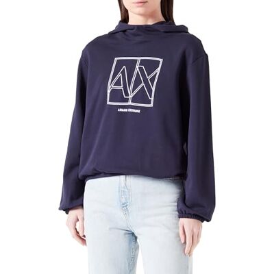 3DYM27YJDBZ1593 Armani Exchange Women's Sustainable Diagonal French Terry, bluza z kapturem, niebieska, L, niebieski (Blueberry), L 3DYM27YJDBZ1593 Armani Exchange Women's Sustainable Diagonal French Terry, bluza z kapturem, niebieska, L, niebieski (Blueberry), L