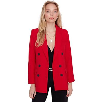 TWOAW23BC00019 Trendyol Marynarka zielona regularna, Czerwony, 66 TWOAW23BC00019 Trendyol Marynarka zielona regularna, Czerwony, 66