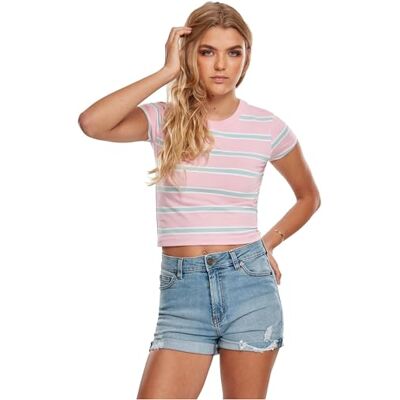 TB3650 Urban Classics Damska koszulka w paski, Girlypink/Oceanblue, S TB3650 Urban Classics Damska koszulka w paski, Girlypink/Oceanblue, S