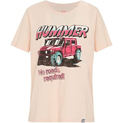 MMPKC476 Recovered Vintage No Roads Required Hummer jasnoróżowa damska dopasowana koszulka XXL, wielobarwny, XXL MMPKC476 Recovered Vintage No Roads Required Hummer jasnoróżowa damska dopasowana koszulka XXL, wielobarwny, XXL