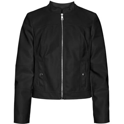 10298778 VERO MODA Damska kurtka VMWINNER Short Coated Jacket kurtka z imitacji skóry, czarna, M, czarny, M 10298778 VERO MODA Damska kurtka VMWINNER Short Coated Jacket kurtka z imitacji skóry, czarna, M, czarny, M