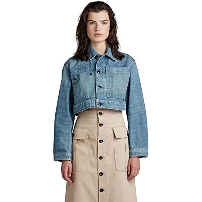 D22953-D318-D869 G-STAR RAW Cropped Denim kurtka damska, Niebieski (Antique Faded Moonlit Ocean D318-d869), XL D22953-D318-D869 G-STAR RAW Cropped Denim kurtka damska, Niebieski (Antique Faded Moonlit Ocean D318-d869), XL