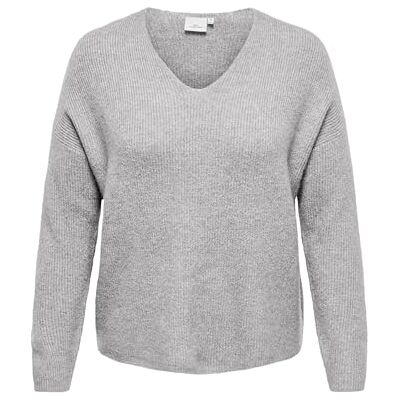 15327166-4988010 ONLY Carmakoma Damski sweter Carcamilla KNT Noos z dekoltem w serek L/S, jasnoszary, M, Jasnoszara mieszanka, M 15327166-4988010 ONLY Carmakoma Damski sweter Carcamilla KNT Noos z dekoltem w serek L/S, jasnoszary, M, Jasnoszara mieszanka, M