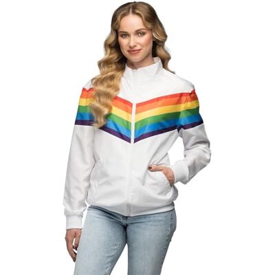 Boland Bluza dresowa Vintage Rainbow, kostium dla kobiet w stylu retro, kostium grupowy na imprezy tematyczne lub karnawał Boland Bluza dresowa Vintage Rainbow, kostium dla kobiet w stylu retro, kostium grupowy na imprezy tematyczne lub karnawał