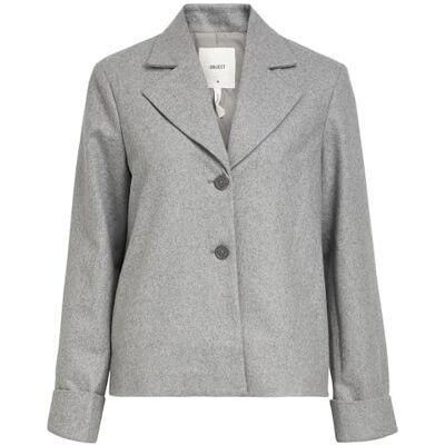 23044058 OBJECT Objnicole L/S Wool Jacket Noos, jasnoszary melanżowy, 38 23044058 OBJECT Objnicole L/S Wool Jacket Noos, jasnoszary melanżowy, 38