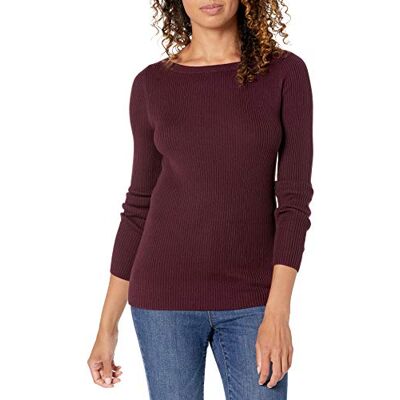 AE-W-FW20-SWT-132-RedBy-X-Large Amazon Essentials Damski lekki prążkowany sweter z długim rękawem i dekoltem w łódkę, bordowy, XL AE-W-FW20-SWT-132-RedBy-X-Large Amazon Essentials Damski lekki prążkowany sweter z długim rękawem i dekoltem w łódkę, bordowy, XL