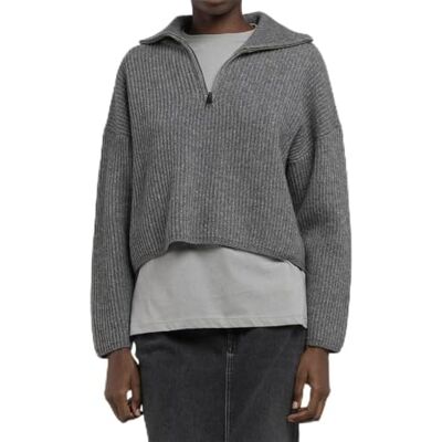 DK3315.000.G22726 Replay Damski sweter wełniany Cropped, M08 Iron Melange, XXS DK3315.000.G22726 Replay Damski sweter wełniany Cropped, M08 Iron Melange, XXS