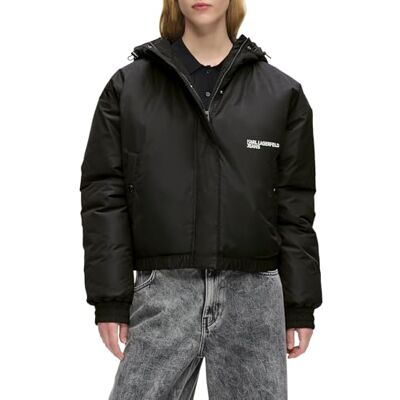B1W15023 KARL LAGERFELD JEANS, Women'S, Light Padded Hooded Jacket, Black, L, czarny, L B1W15023 KARL LAGERFELD JEANS, Women'S, Light Padded Hooded Jacket, Black, L, czarny, L