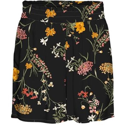 10308012 VERO MODA Vmeasy Joy Hw WVN Ga szorty damskie, Czarny/Aop: Vicka, XS 10308012 VERO MODA Vmeasy Joy Hw WVN Ga szorty damskie, Czarny/Aop: Vicka, XS