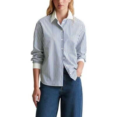 5000006774 Marc O'Polo Denim damska koszula z bawełny organicznej w paski, 4932, S 5000006774 Marc O'Polo Denim damska koszula z bawełny organicznej w paski, 4932, S