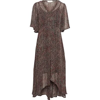 10610763 Cream & Co. Damska sukienka Crpenla Zally Fit Casual Night, Czarne małe liście, 38 10610763 Cream & Co. Damska sukienka Crpenla Zally Fit Casual Night, Czarne małe liście, 38