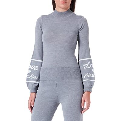W S D29 10 X 1148 Love Moschino Damski top turtleneck, Melange Dark Grey, 38 W S D29 10 X 1148 Love Moschino Damski top turtleneck, Melange Dark Grey, 38