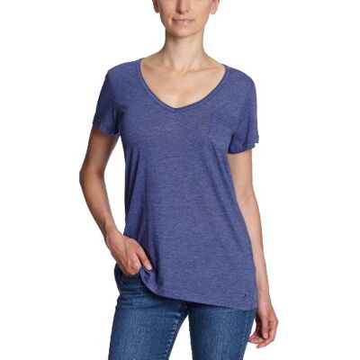 1M87602007 / LINDON V-NK BOYFRIEND TEE Tommy Hilfiger Damska koszulka/T-shirt , Niebieski (Pushkin Blue), 36 1M87602007 / LINDON V-NK BOYFRIEND TEE Tommy Hilfiger Damska koszulka/T-shirt , Niebieski (Pushkin Blue), 36