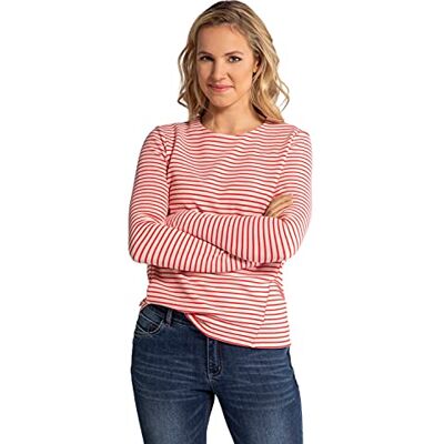 65521014 GINA LAURA Damska bluza w paski, kontrastowe guziki, jasnoróżowy, S 65521014 GINA LAURA Damska bluza w paski, kontrastowe guziki, jasnoróżowy, S