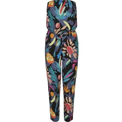 TB1960 Urban Classics Women's Ladies Viscose Bandeau Jumpsuit T-Shirt, blackfruity, L TB1960 Urban Classics Women's Ladies Viscose Bandeau Jumpsuit T-Shirt, blackfruity, L
