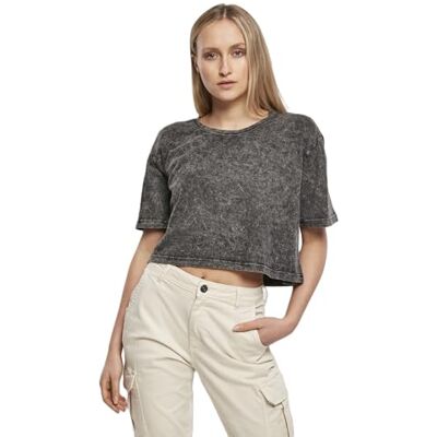 BY054-01259-0051 KiarenzaFD Build Your Brand Build Your Brand Ladies Acid Washed Cropped Tee Koszulka z krótkim rękawem T-Shirt, Darkgrey White, S BY054-01259-0051 KiarenzaFD Build Your Brand Build Your Brand Ladies Acid Washed Cropped Tee Koszulka z krótkim rękawem T-Shirt, Darkgrey White, S