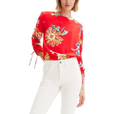 23SWBW25 Desigual Damska bluza, czerwony, S 23SWBW25 Desigual Damska bluza, czerwony, S