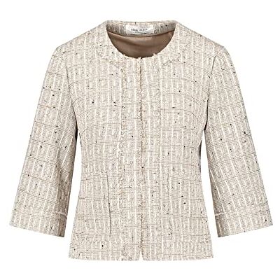 130033-31233 Gerry Weber Damska marynarka z długim rękawem, ecru/biały wzór, 44 130033-31233 Gerry Weber Damska marynarka z długim rękawem, ecru/biały wzór, 44