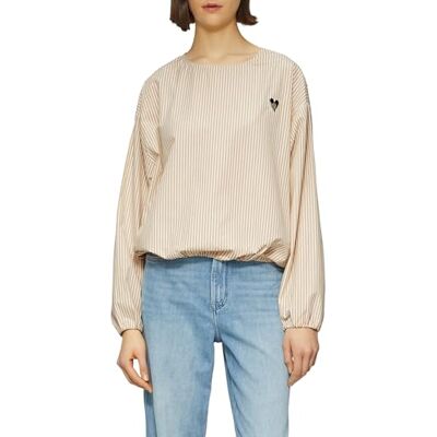 2161033.84G5.44 s.Oliver Bluza bawełniana oversize z haftem w kształcie serca, Piaskowiec, 44 2161033.84G5.44 s.Oliver Bluza bawełniana oversize z haftem w kształcie serca, Piaskowiec, 44
