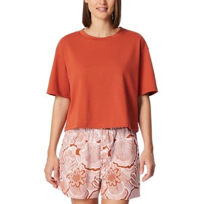 183642 Schiesser Damska koszulka do spania t-shirt krótki rękaw okrągły dekolt Cropped Mix + Relax, Terracotta, 46 183642 Schiesser Damska koszulka do spania t-shirt krótki rękaw okrągły dekolt Cropped Mix + Relax, Terracotta, 46