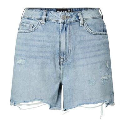 17146747-4405831 PIECES Pcsummer Hw Dest Lb Noos szorty damskie, jasnoniebieski (light blue denim), L 17146747-4405831 PIECES Pcsummer Hw Dest Lb Noos szorty damskie, jasnoniebieski (light blue denim), L