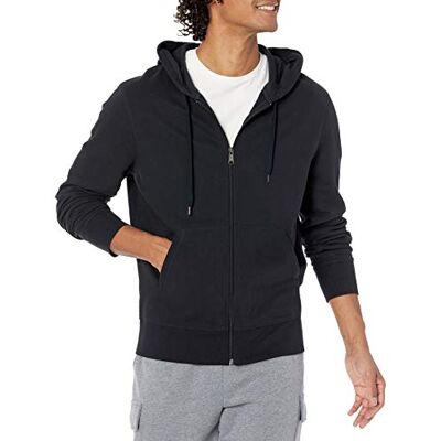 AE19017540-BLCK-X-Small Amazon Essentials Men's Lekka bluza z kapturem i zamkiem błyskawicznym French Terry, Czarny, XS AE19017540-BLCK-X-Small Amazon Essentials Men's Lekka bluza z kapturem i zamkiem błyskawicznym French Terry, Czarny, XS